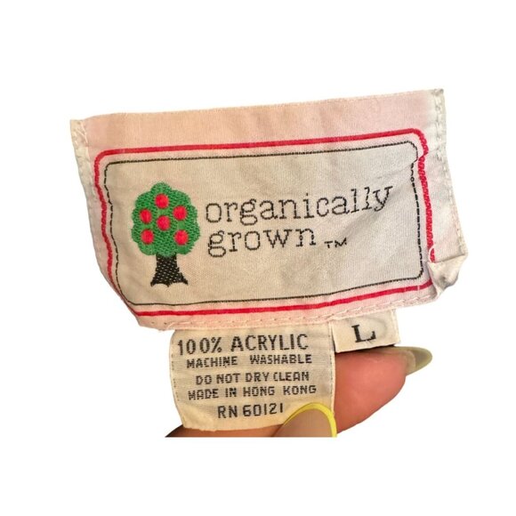 Organically‎ Grown Vtg Sweater Blue Geometric Unique Acrylic Men's Large | g2 - Picture 2 of 6